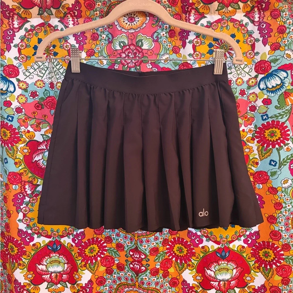 ALO Yoga Black Pleated Athletic Mini Skirt - Picture 4 of 6